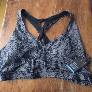 NWTs Gap Fit Sudio Bra Size XL Women's Black & Gray Sports Bra